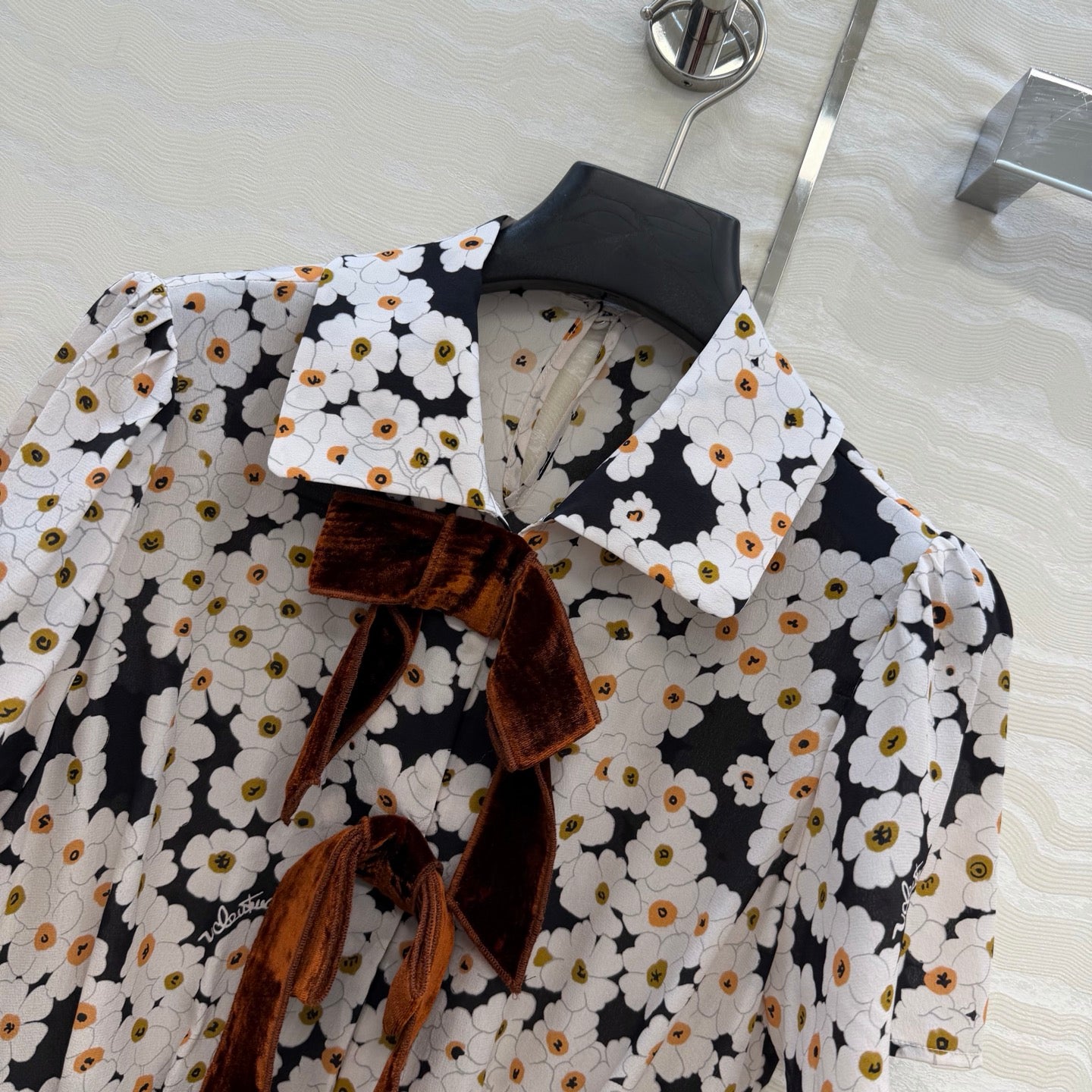 Valent* 26SS Printed Silk Dress