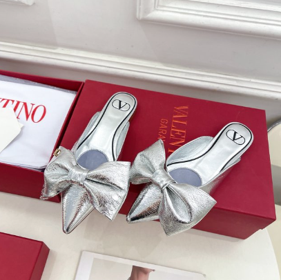 Valenti* 24 new pointed toe bow mules 1:1 VIP