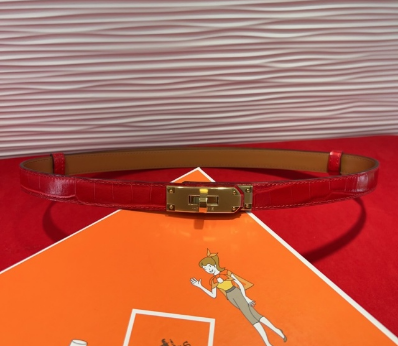 Hermes* 25SS 1.8 Crocodile Pattern Belt