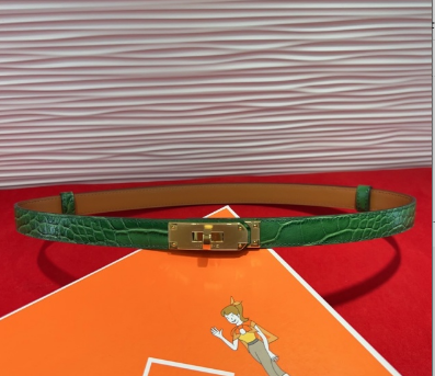 Hermes* 25SS 1.8 Crocodile Pattern Belt