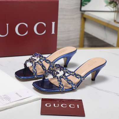 GUC* 25SS crystal woven slides VIP