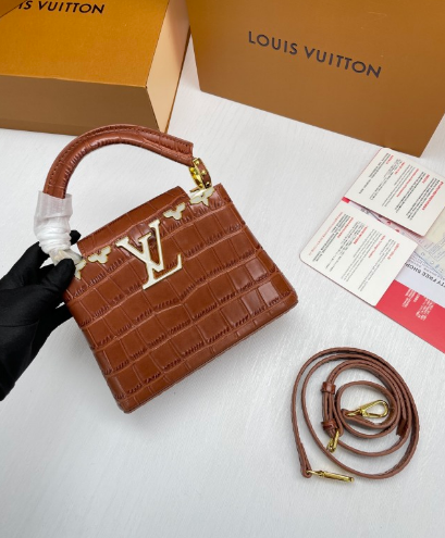 LOU* 25SS crocodile-print handbag