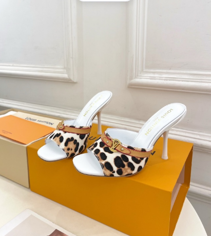 LOU* 25SS horsehair high heel slippers VIP