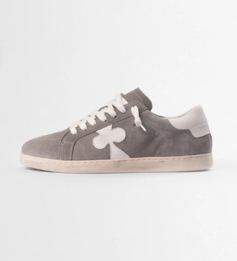 Distressed Leather Sneaker: Geneva - BLACK HEEL