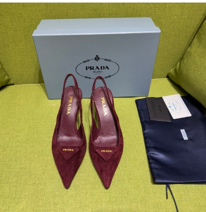 PRA* Saffiano Suede Slingback Pumps