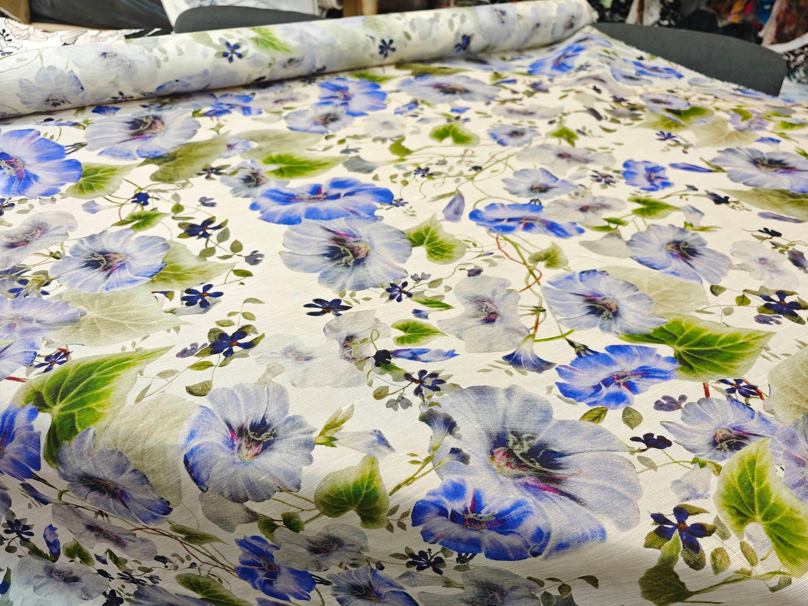 Morning Glory Silk Linen Fabric