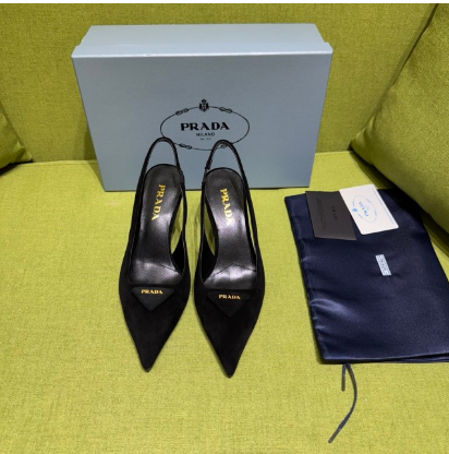 PRA* Saffiano Suede Slingback Pumps