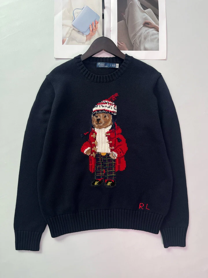 RL Bear jacquard sweater