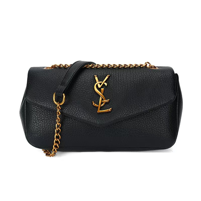 Vintage lychee-patterned shoulder bag