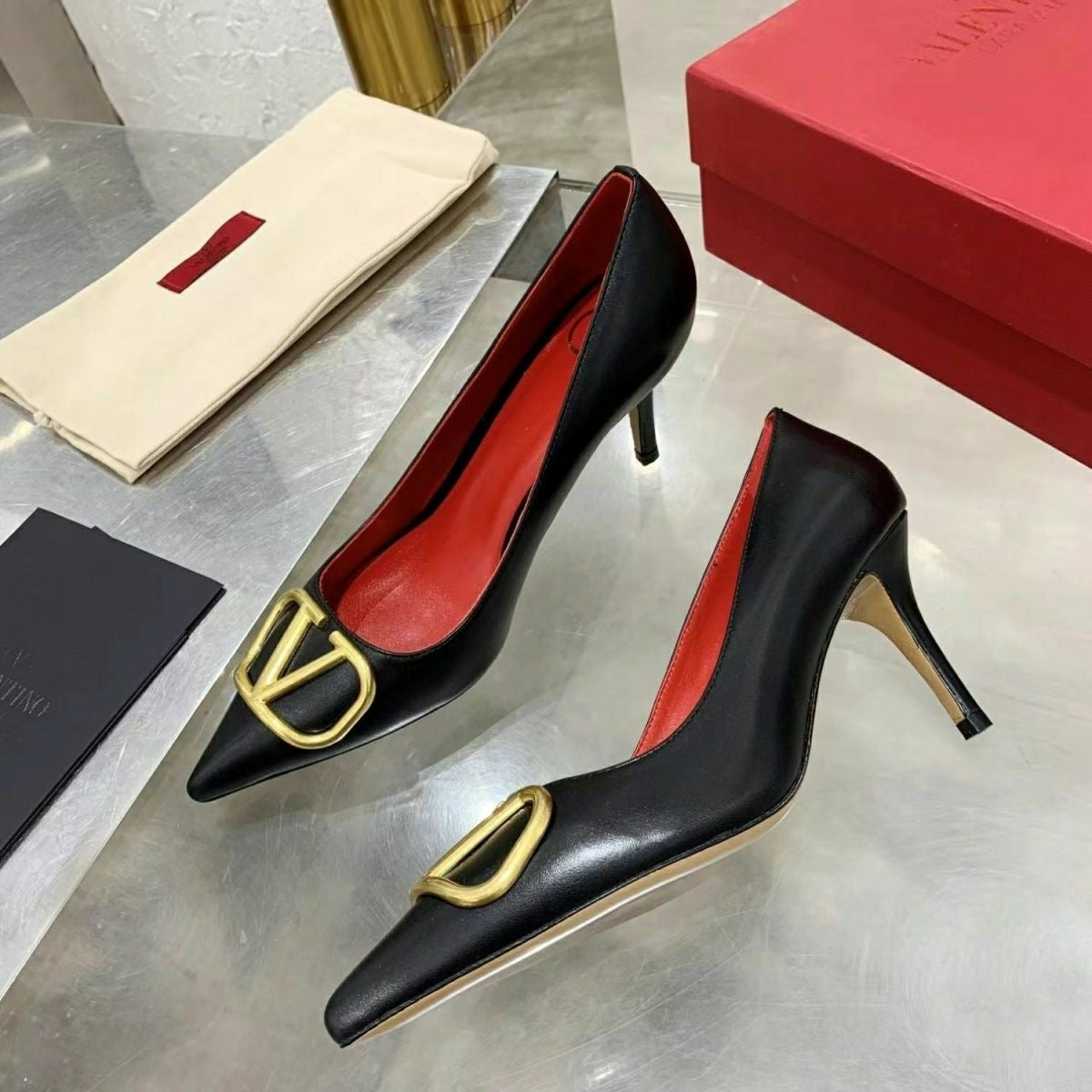 Valentino* leather high-heeled shoes 1:1 VIP