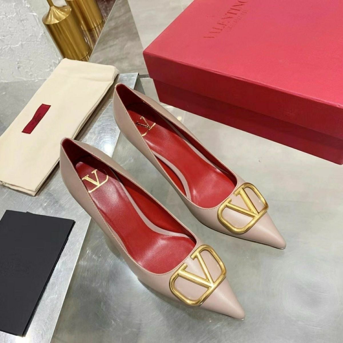 Valentino* leather high-heeled shoes 1:1 VIP