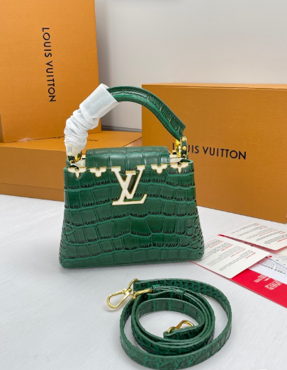 LOU* 25SS crocodile-print handbag