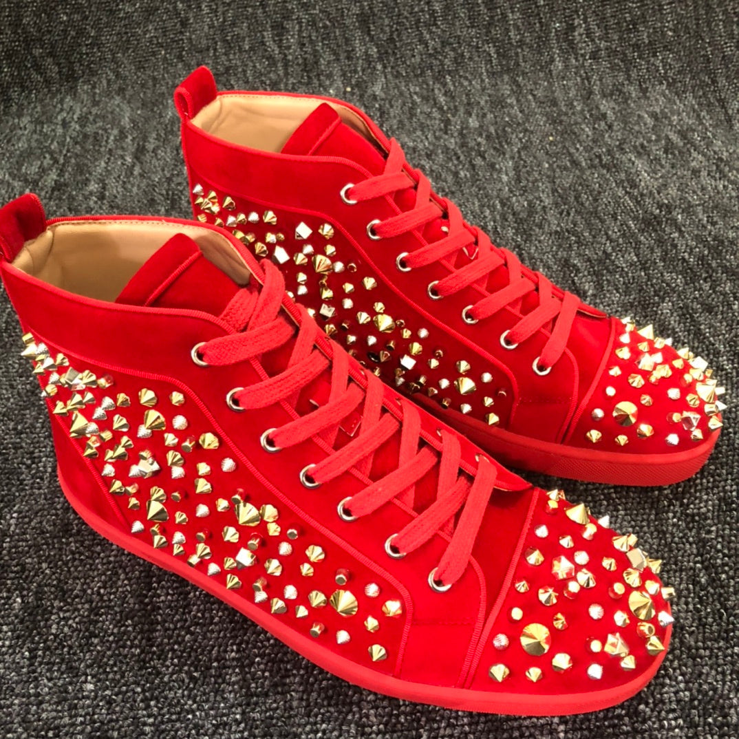 Loubouti*1: 1 VIP  Christmas high-top women's shoes