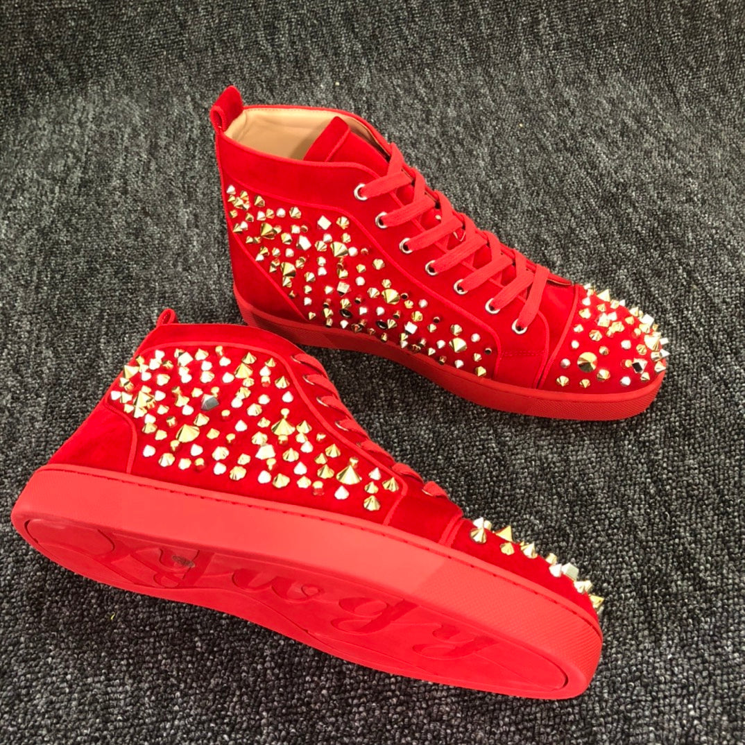 Loubouti*1: 1 VIP  Christmas high-top women's shoes