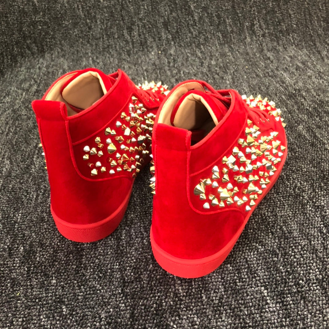 Loubouti*1: 1 VIP  Christmas high-top women's shoes