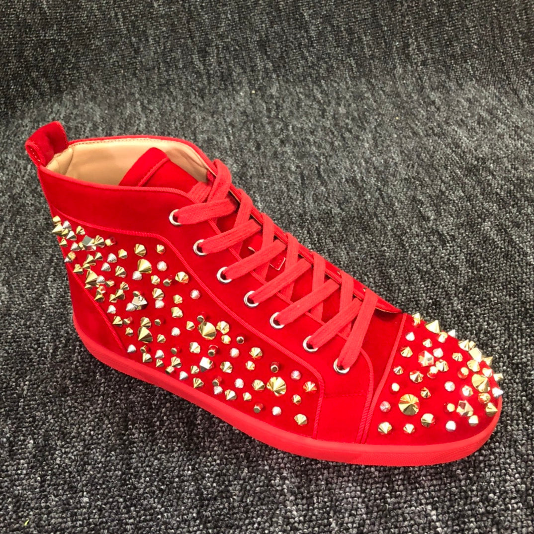 Loubouti*1: 1 VIP  Christmas high-top women's shoes