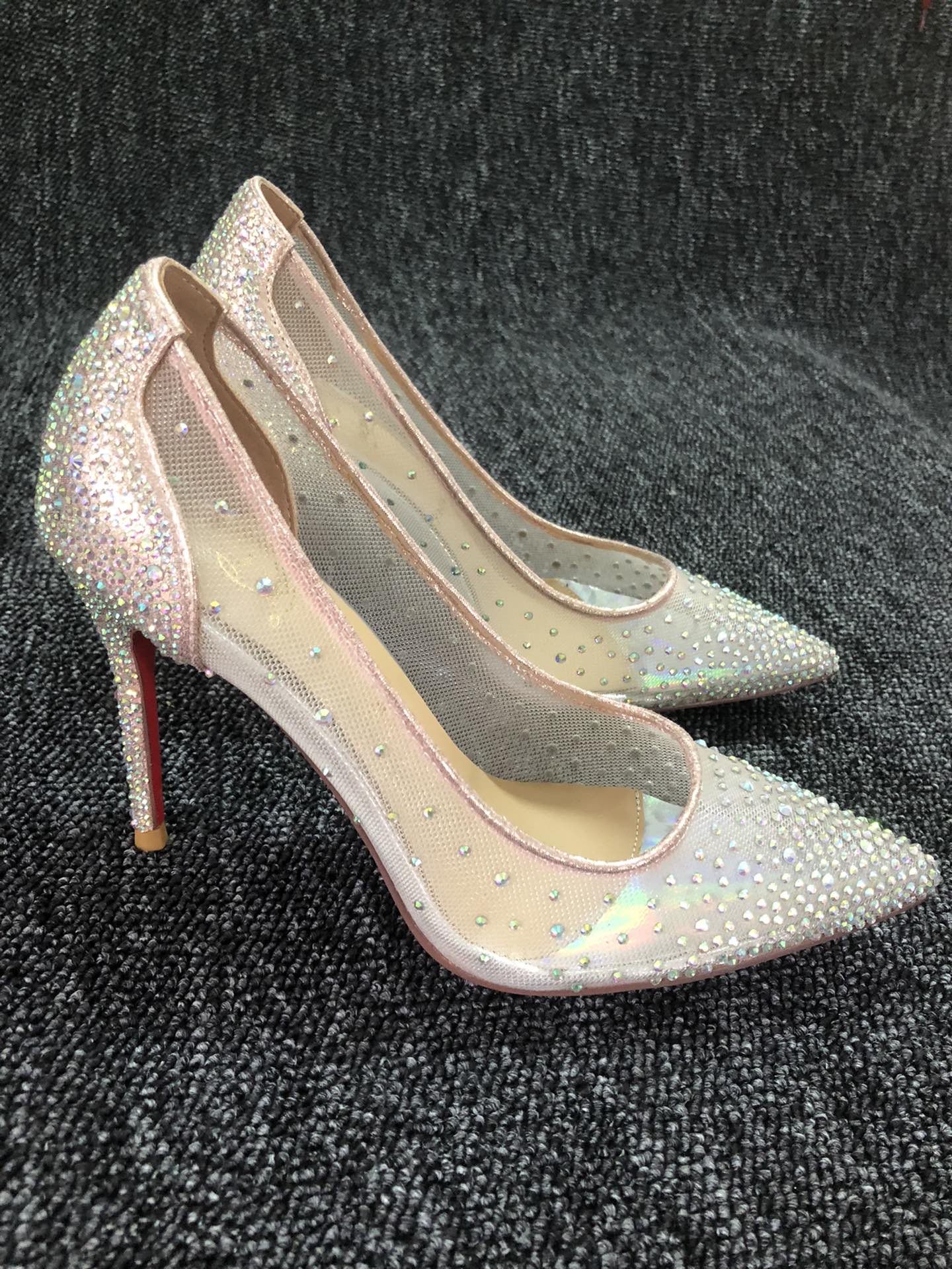 Christian Louboutin* new women's high heels rhinestone pointed toe