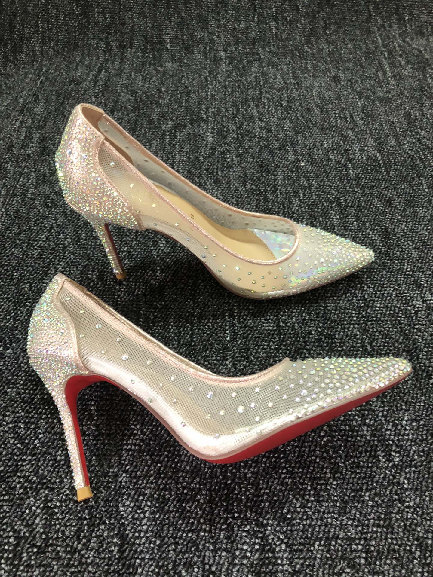 Christian Louboutin* new women's high heels rhinestone pointed toe