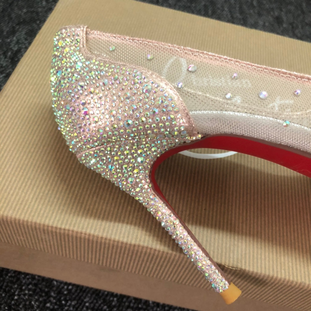 Christian Louboutin* new women's high heels rhinestone pointed toe
