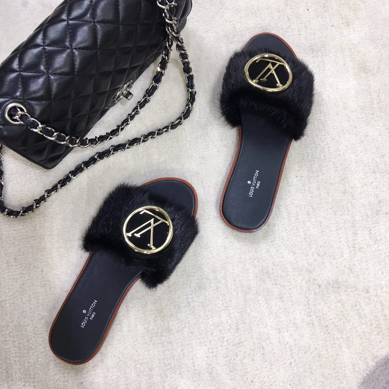 24 new mink fur slippers L***VIP 1：1