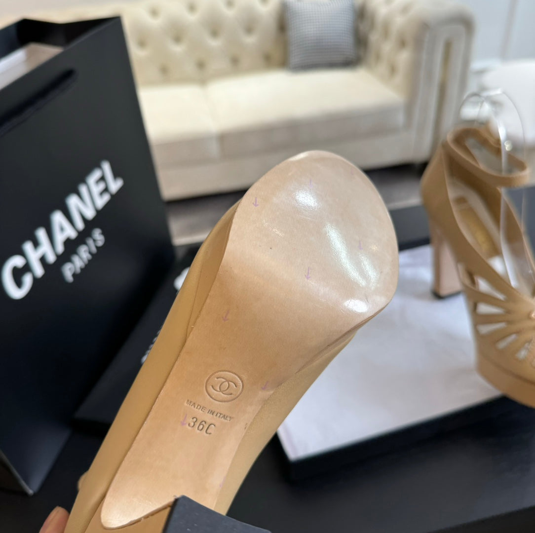 Ch*** new rhinestone super high heel sandals VIP 1:1