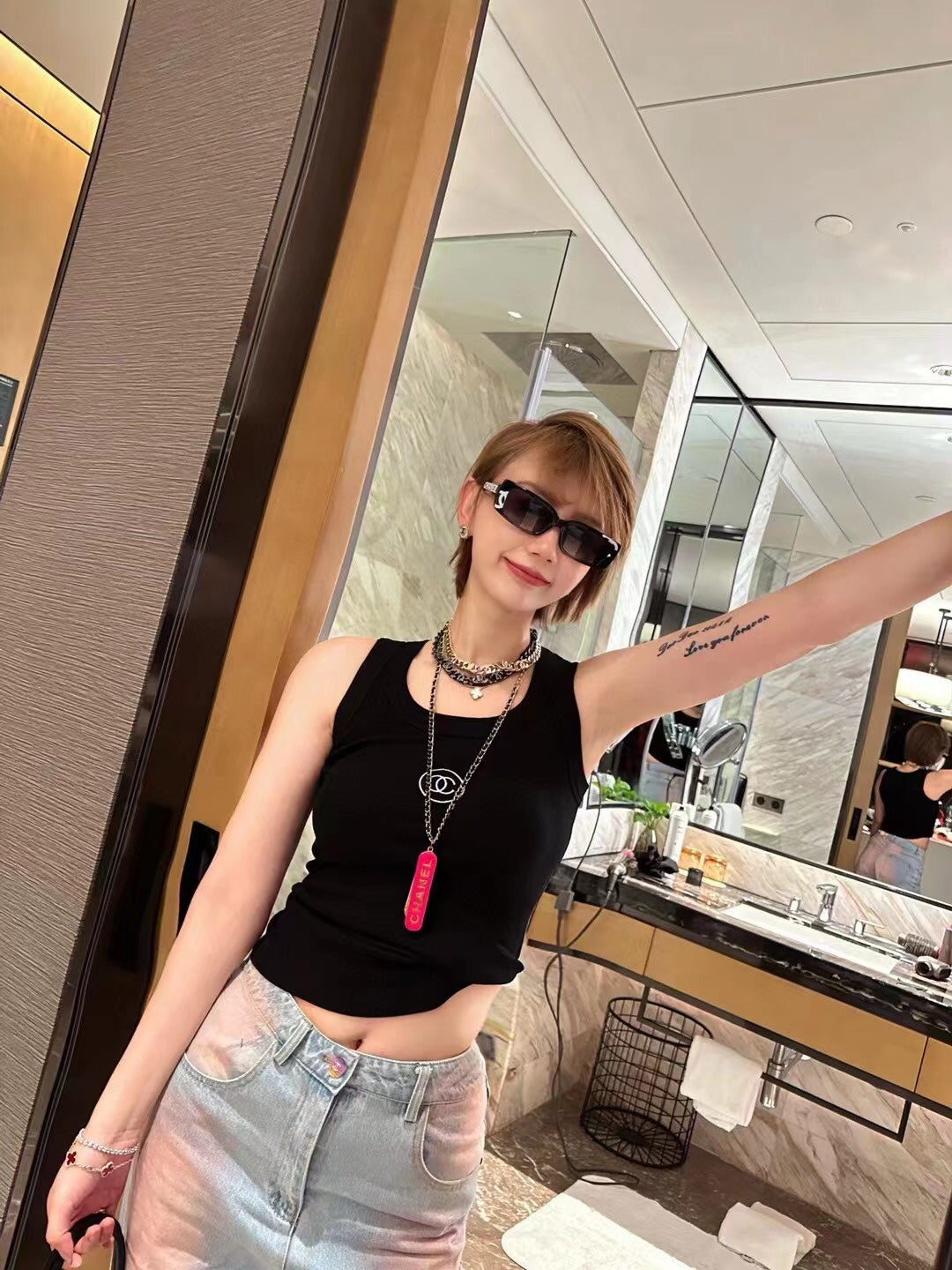 Chane* newest Chanel logo embroidered cotton vest07