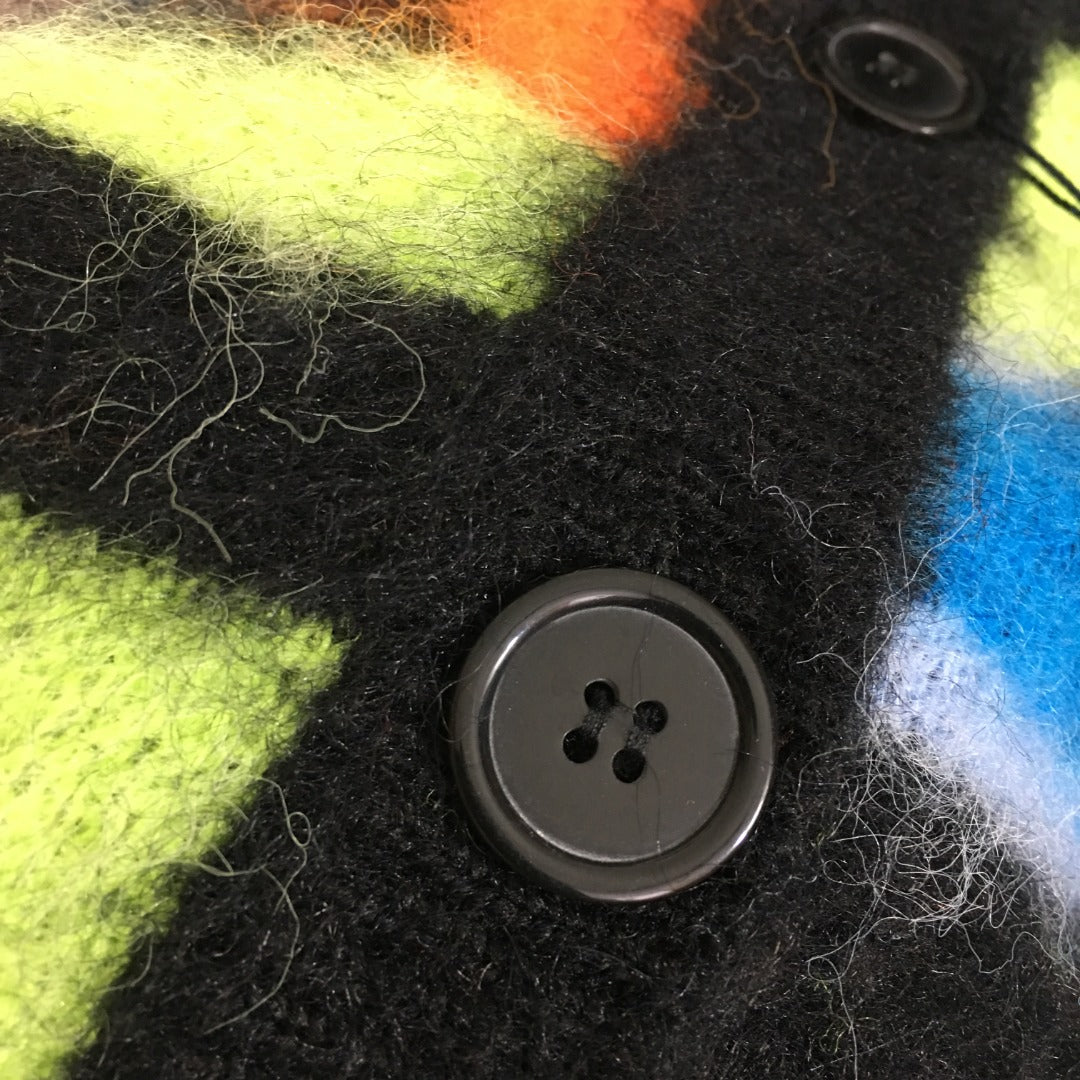 LV* new style monogram logo single-breasted V-neck long-sleeved mohair knitted cardigan jacket