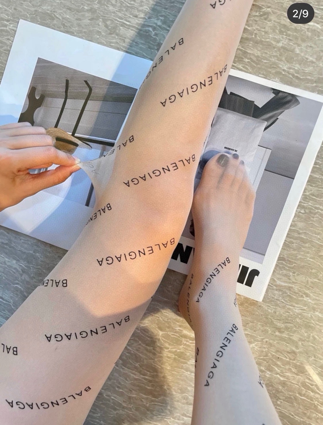Lettering Printed Rubber Stockings Balenciaga