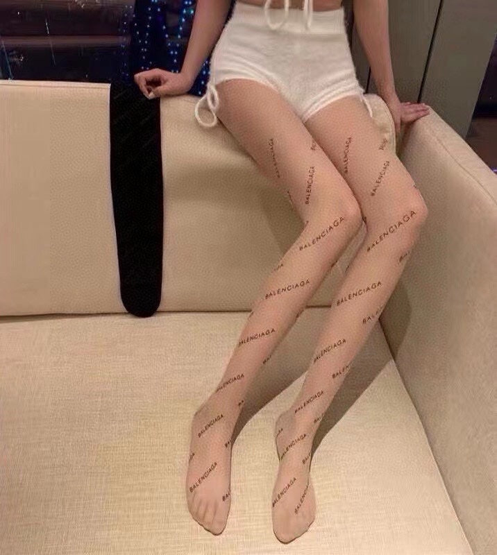 Lettering Printed Rubber Stockings Balenciaga