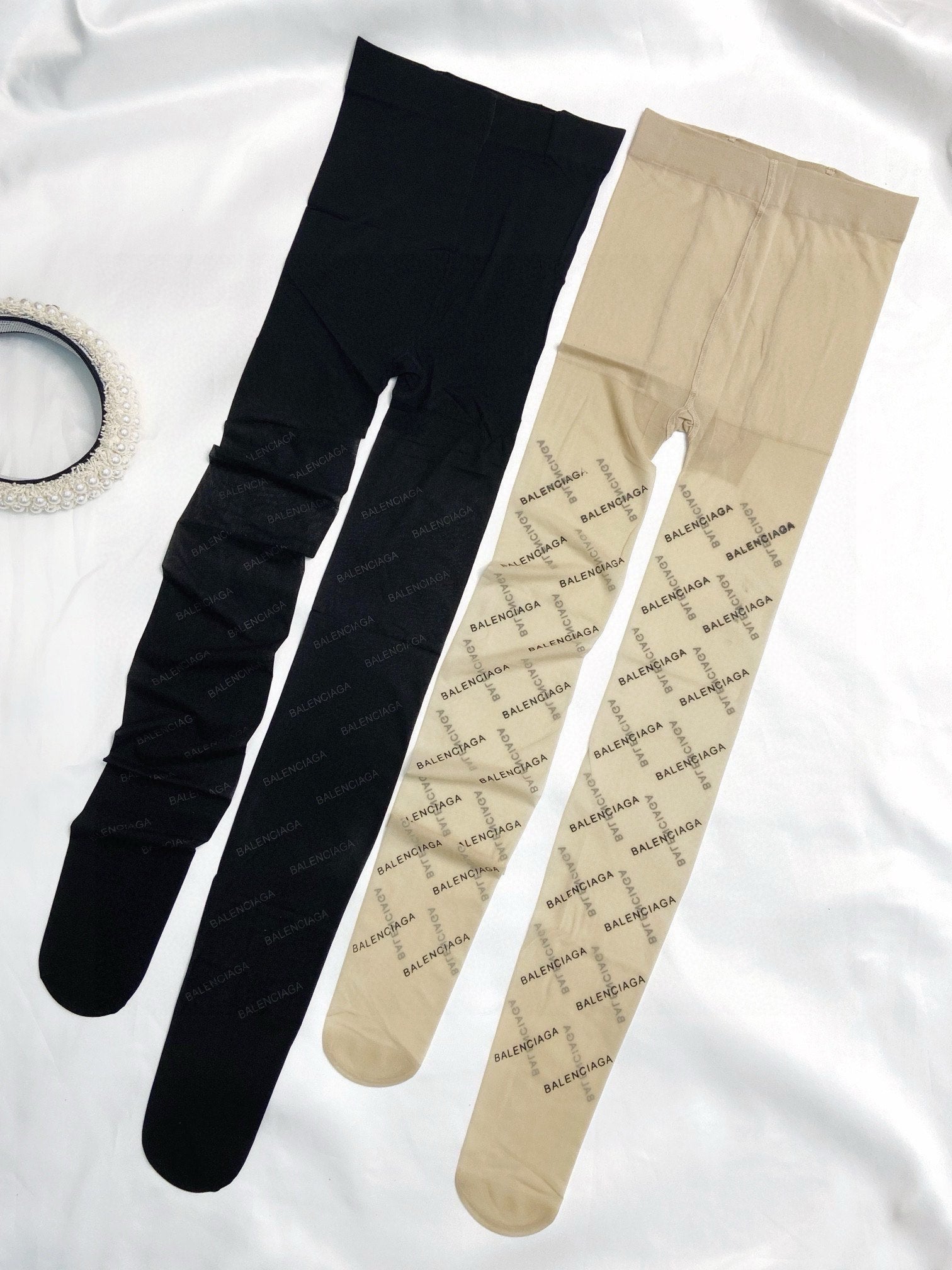 Lettering Printed Rubber Stockings Balenciaga