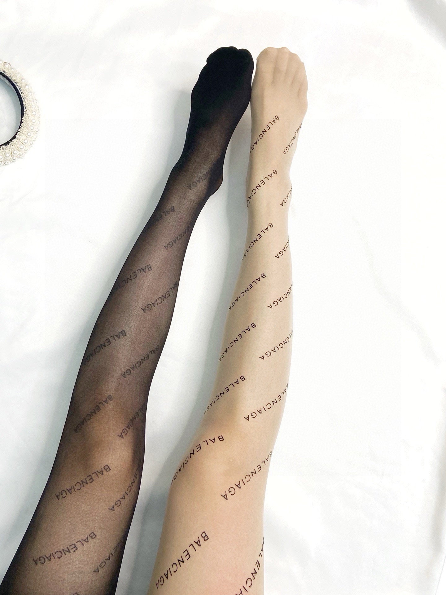Lettering Printed Rubber Stockings Balenciaga