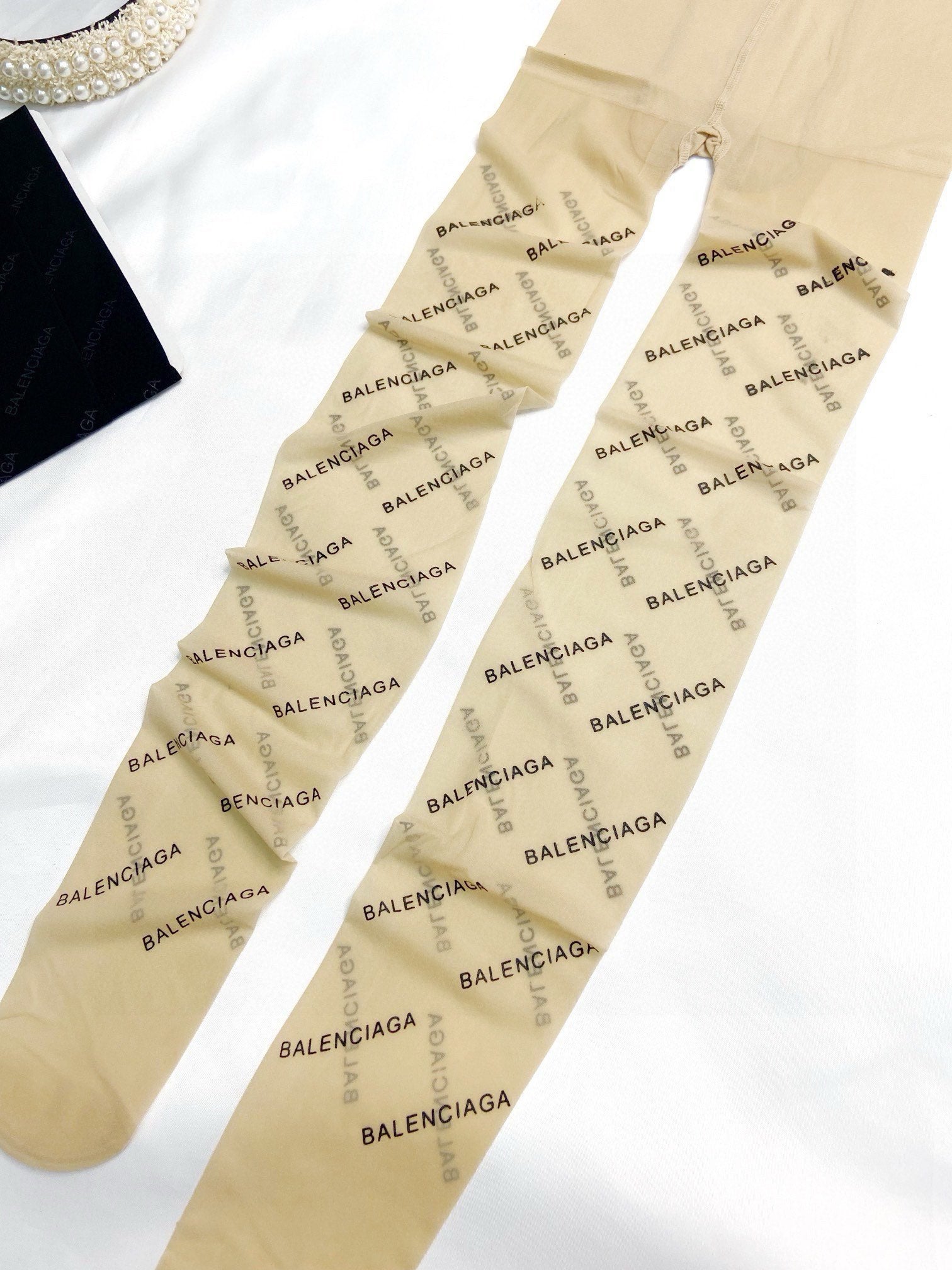 Lettering Printed Rubber Stockings Balenciaga
