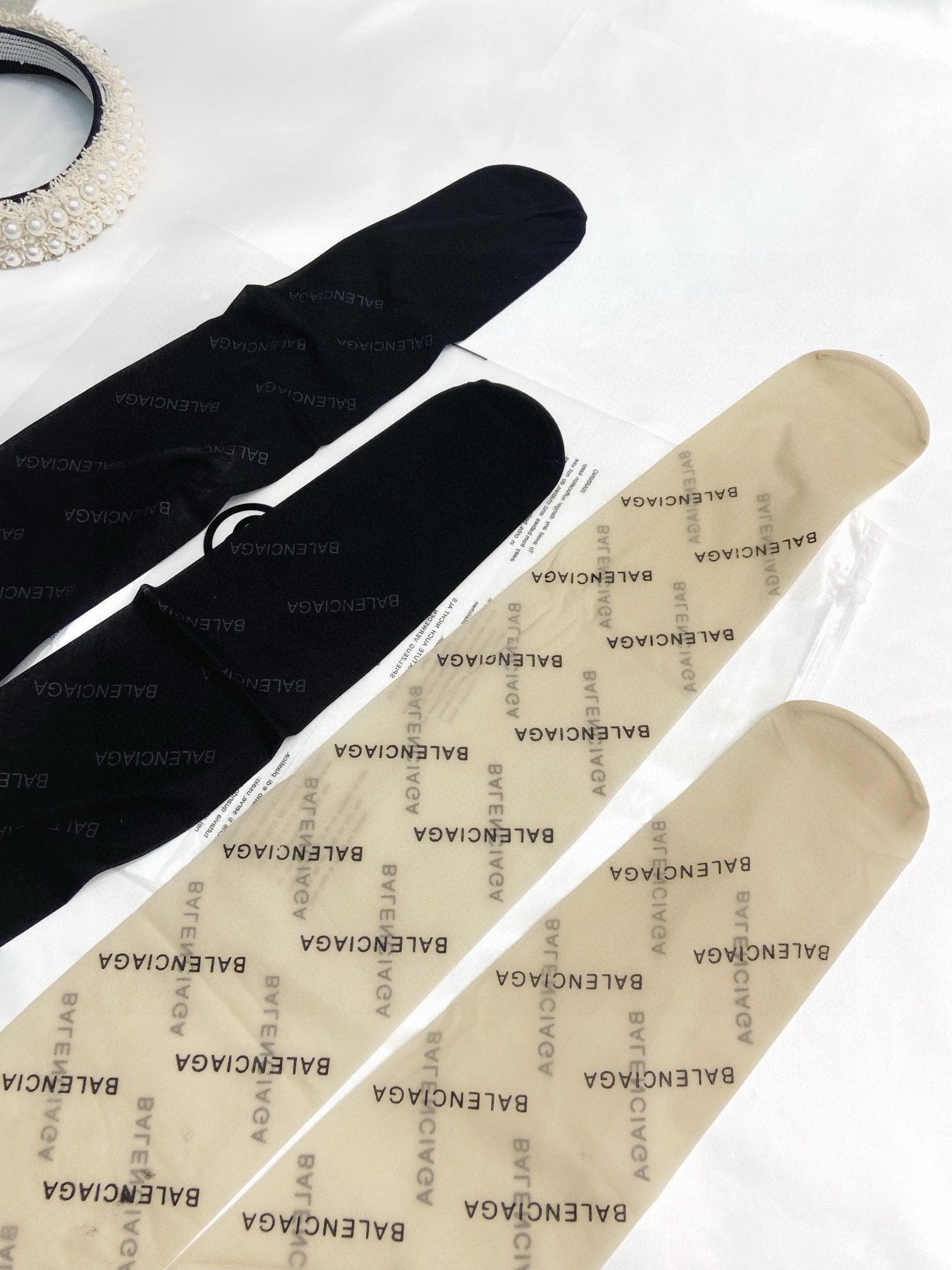 Lettering Printed Rubber Stockings Balenciaga