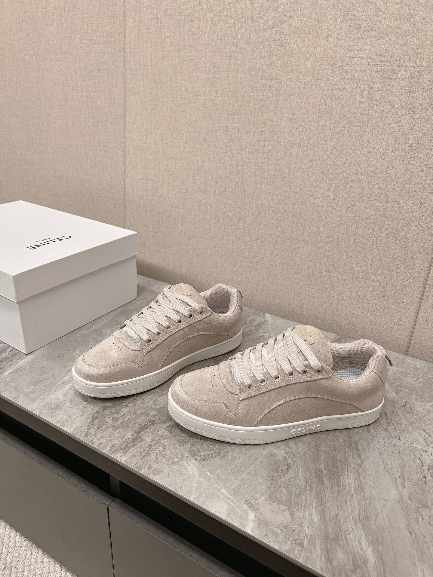 Spring/Summer, Celine sneakers. High-shine silk cowhide.VIP1:1