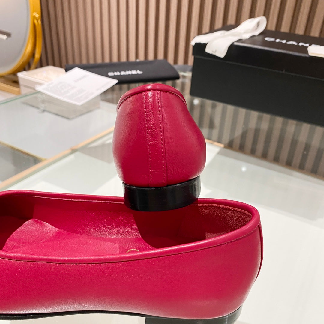 Chanel classic ballet shoes with bow leather sole VIP1:1