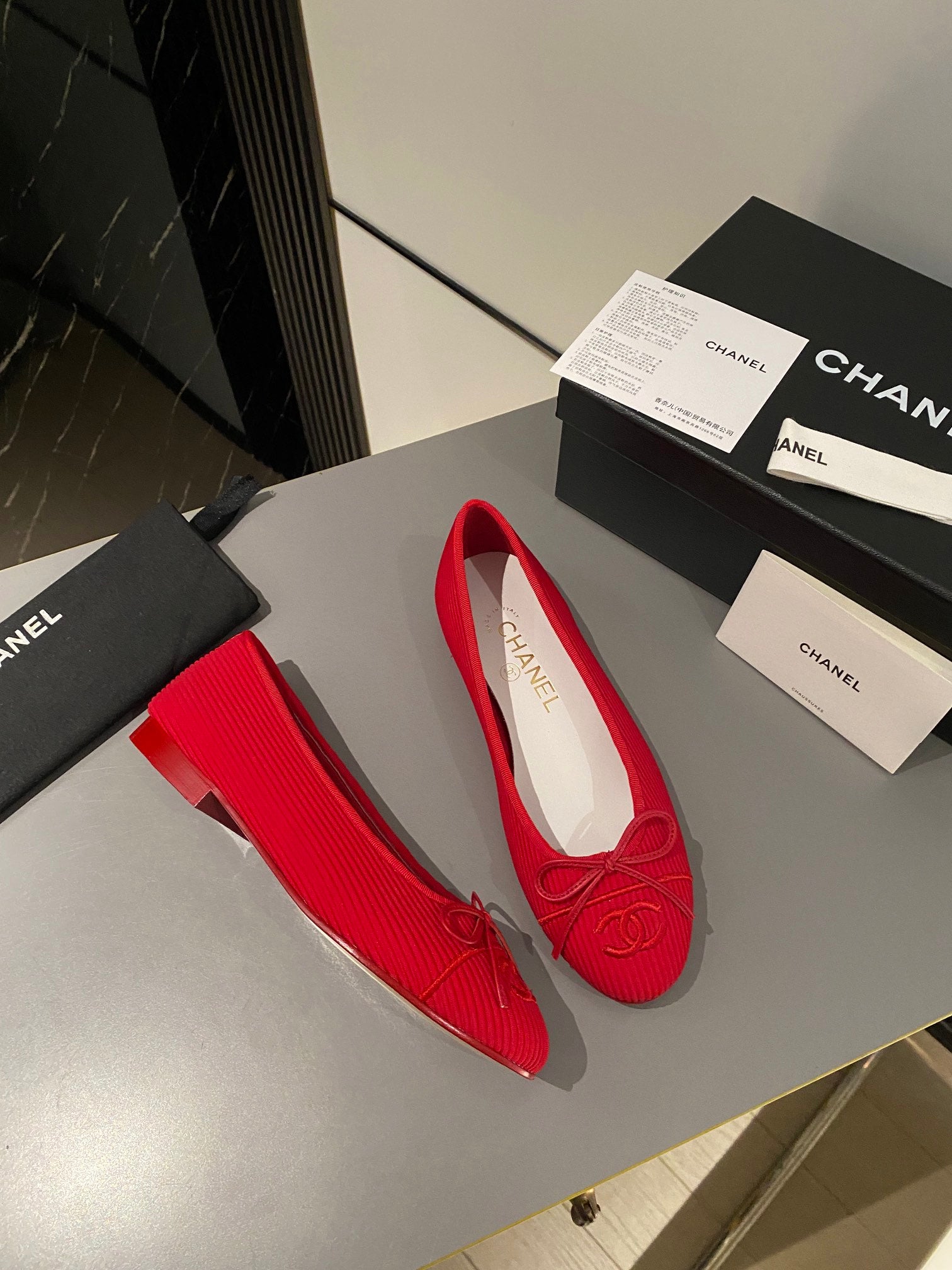 Textured Chanel Classic Ballet Shoes VIP1:1