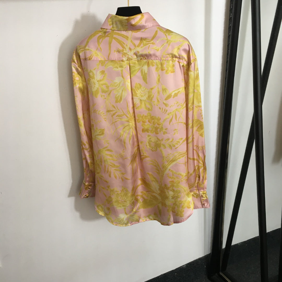 Zimmerma** new suit, yellow flower print long-sleeved shirt + shorts