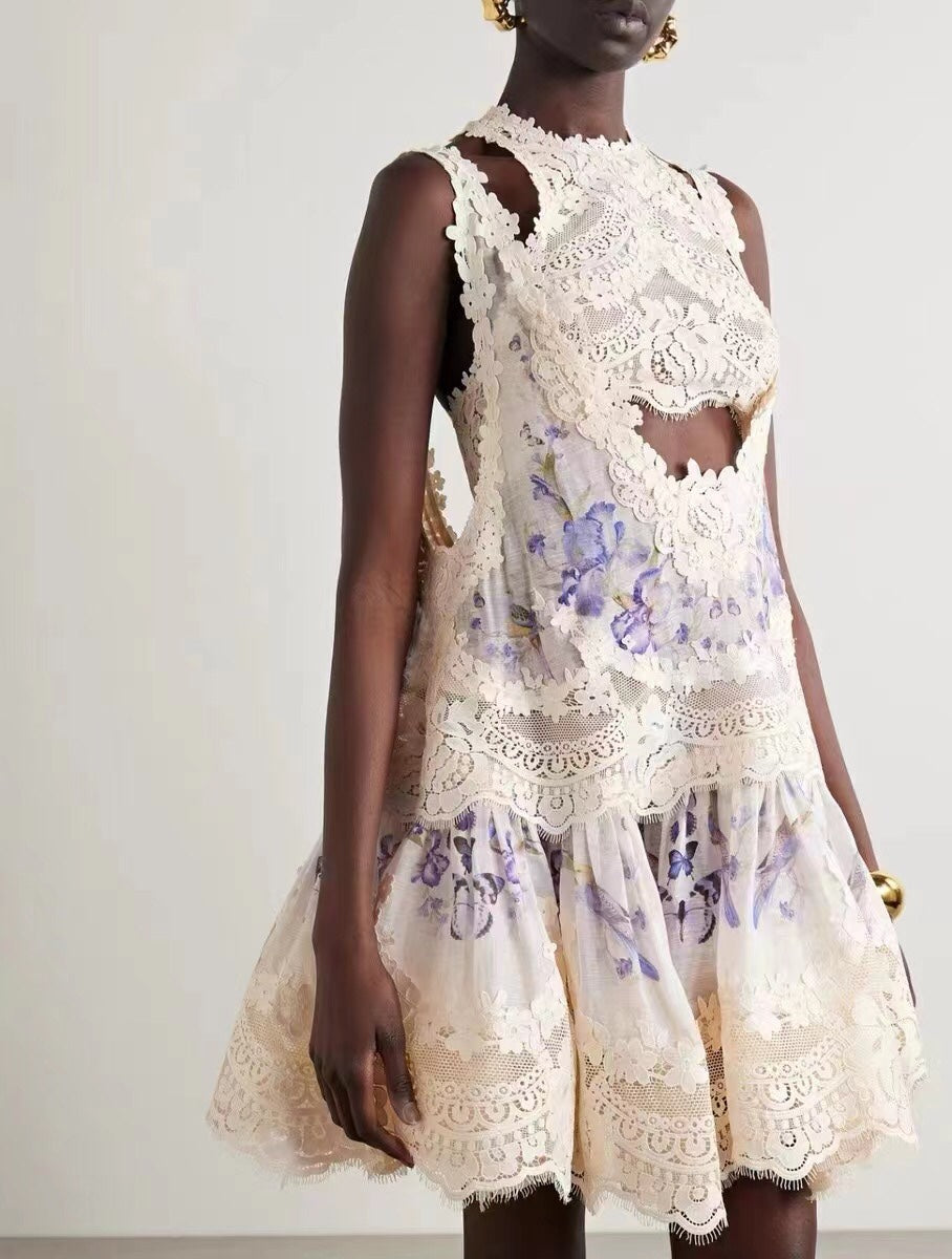 Zimmerma** new suit, yellow flower print long-sleeved shirt + shorts