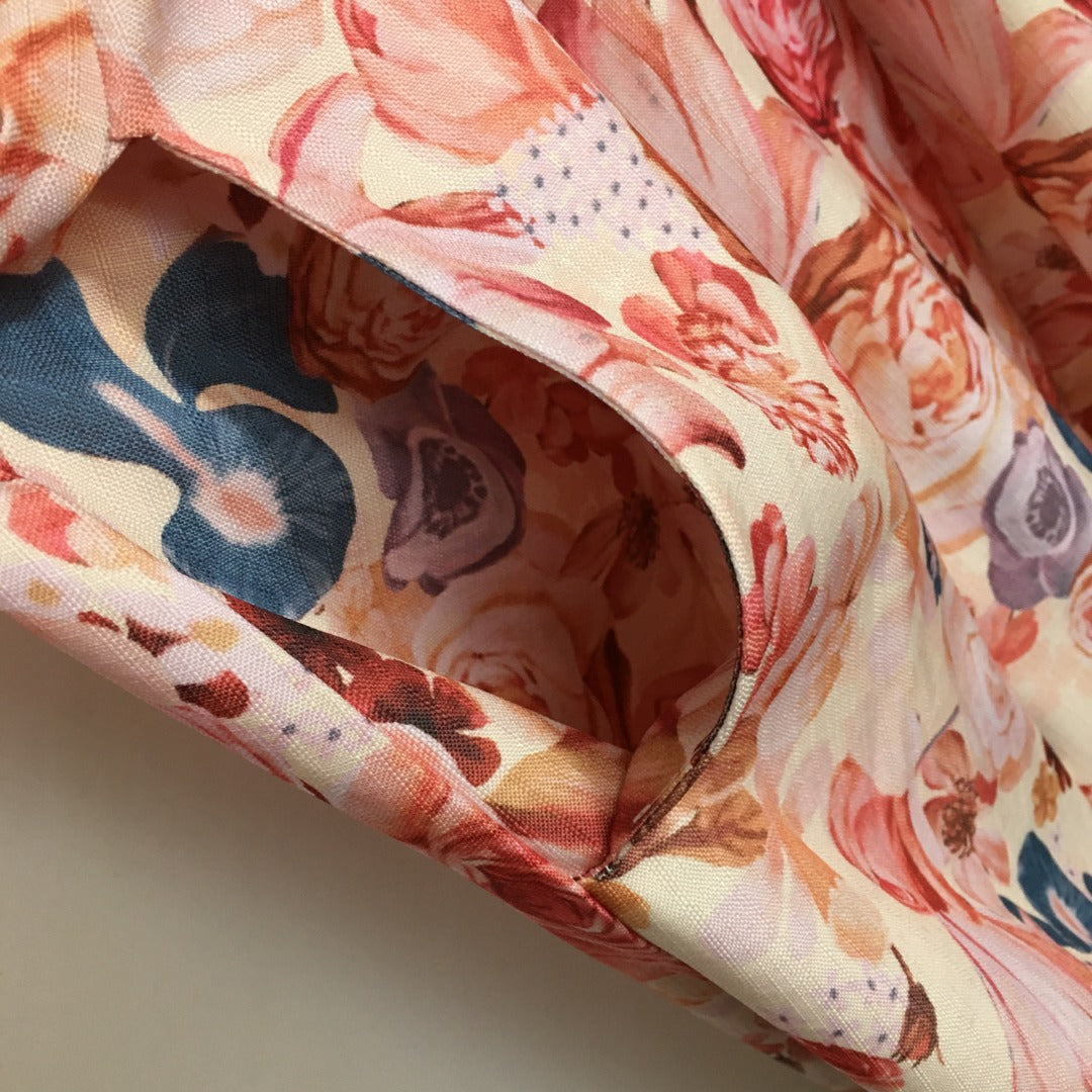 Zimmermann's newest rose flower print long-sleeved dress with belt, pink