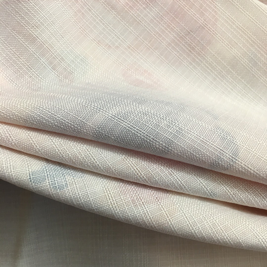 ZIM****-Rose flower print lantern long-sleeved dress with belt, pink