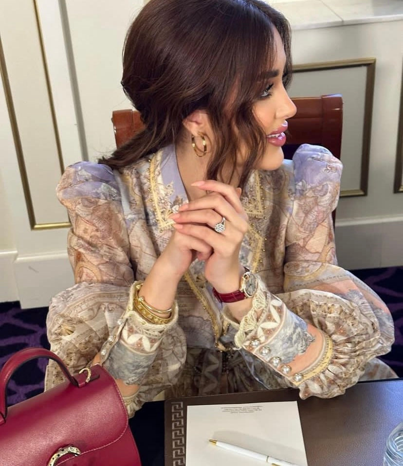 ZIM**** new suit, world map retro print lapel bubble long sleeve top + custom single-breasted high waist skirt,