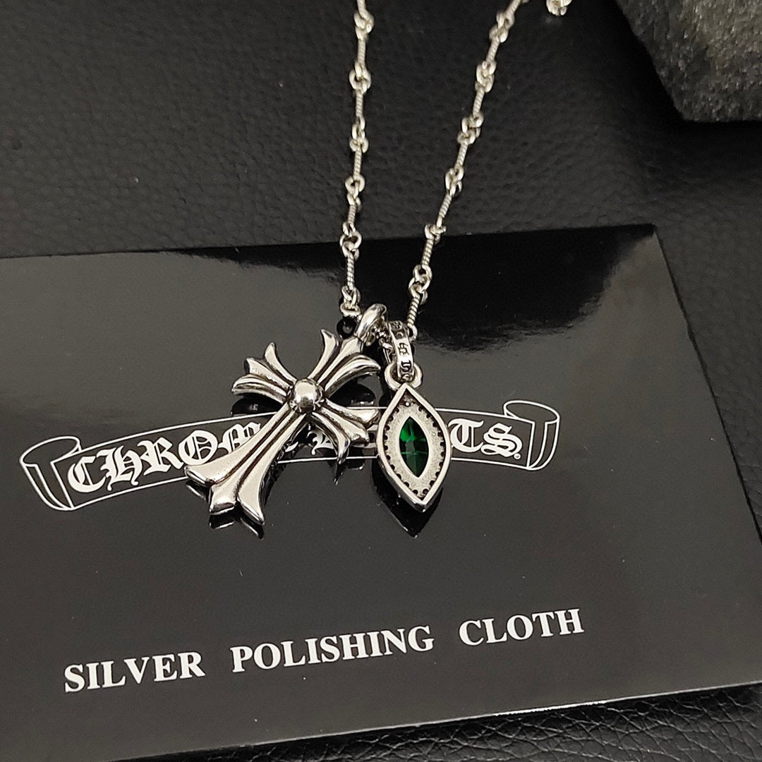 Chrome He** Classic Cross Necklace