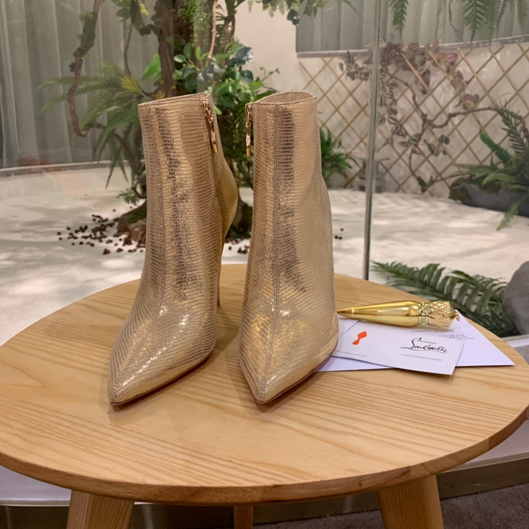 Christi** Loubout** new lizard pattern boots VIP1:1