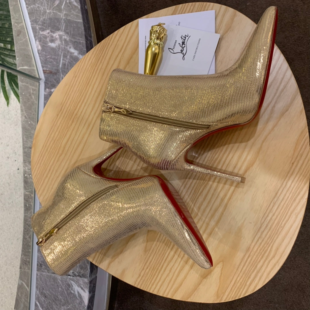Christi** Loubout** new lizard pattern boots VIP1:1