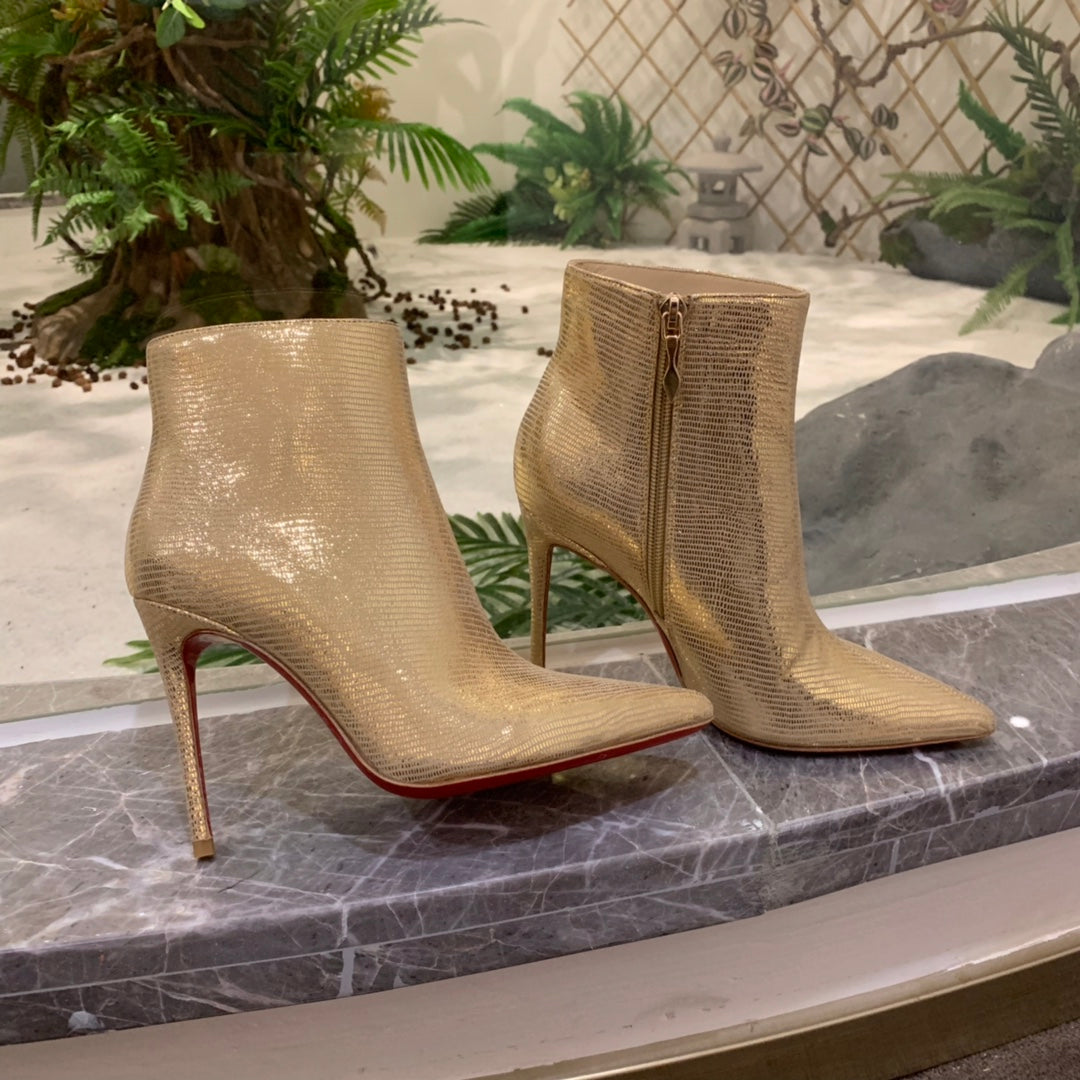 Christi** Loubout** new lizard pattern boots VIP1:1