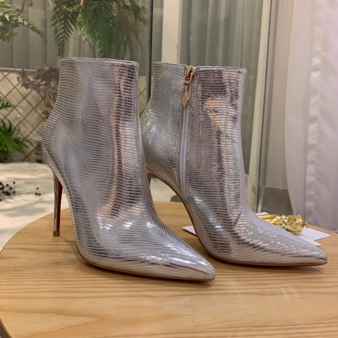 Christi** Loubout** new lizard pattern boots VIP1:1