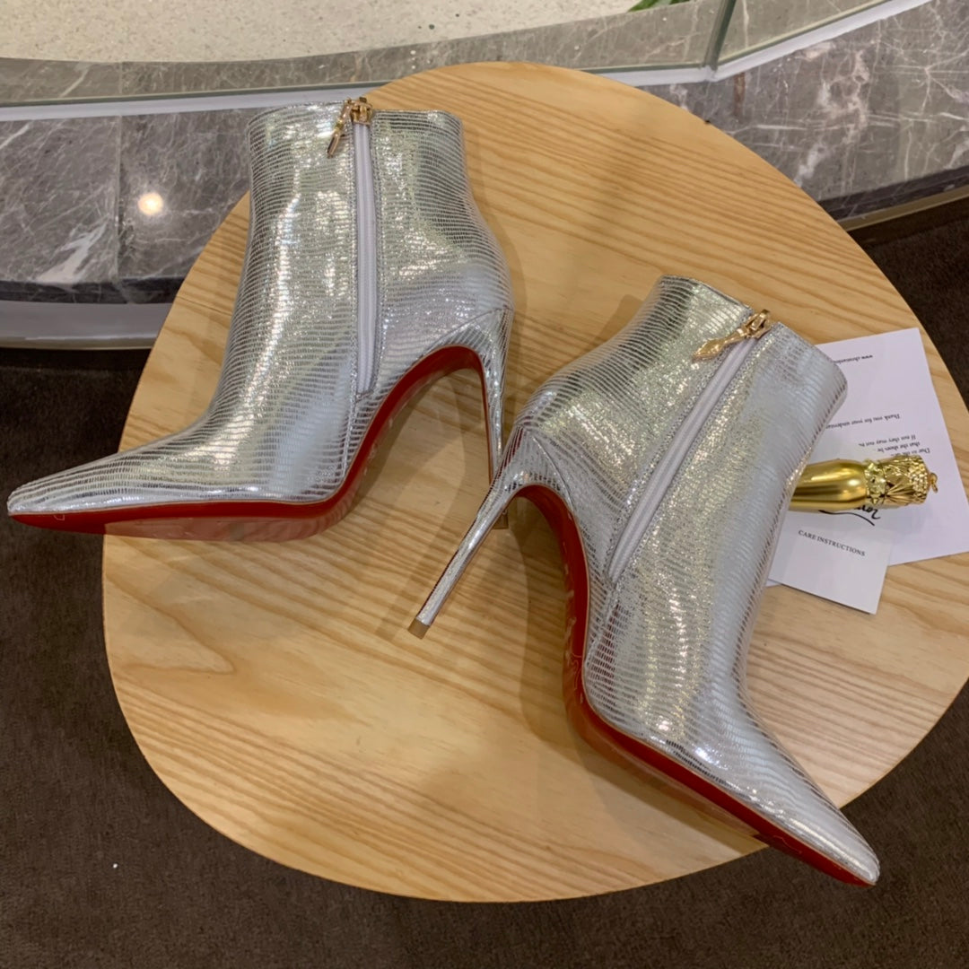 Christi** Loubout** new lizard pattern boots VIP1:1