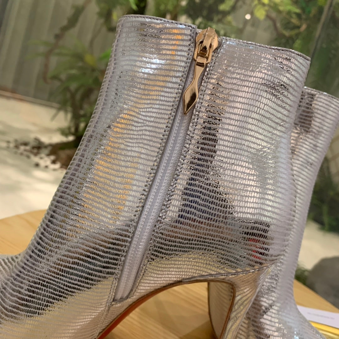 Christi** Loubout** new lizard pattern boots VIP1:1