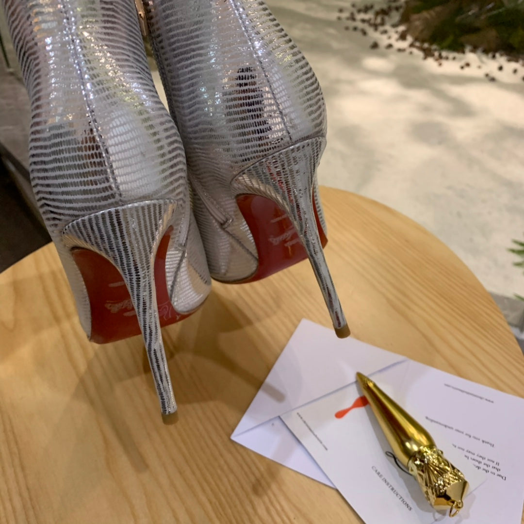 Christi** Loubout** new lizard pattern boots VIP1:1