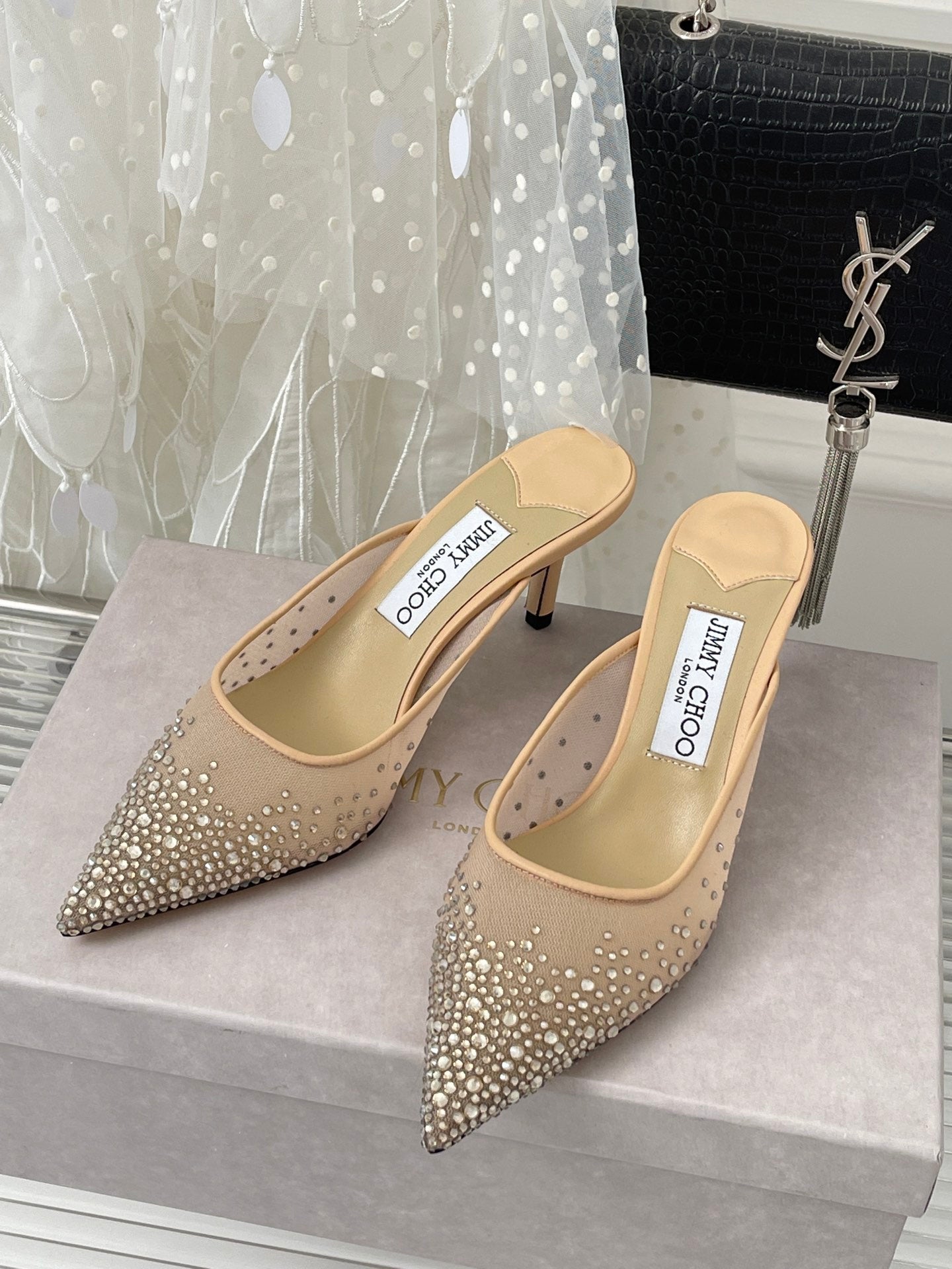 Jim** Cho* rhinestone high heels VIP1:1